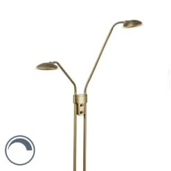 QAZQA Moderne Vloerlamp Brons Met Leeslamp Incl. LED - Eva