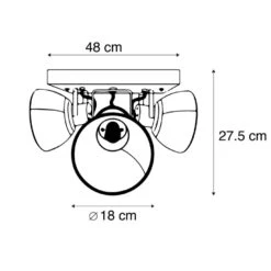 QAZQA Industriële Spot Donkergrijs Met Mango Hout 3-lichts - Mangoes -Leen Bakker 1000021912 0102