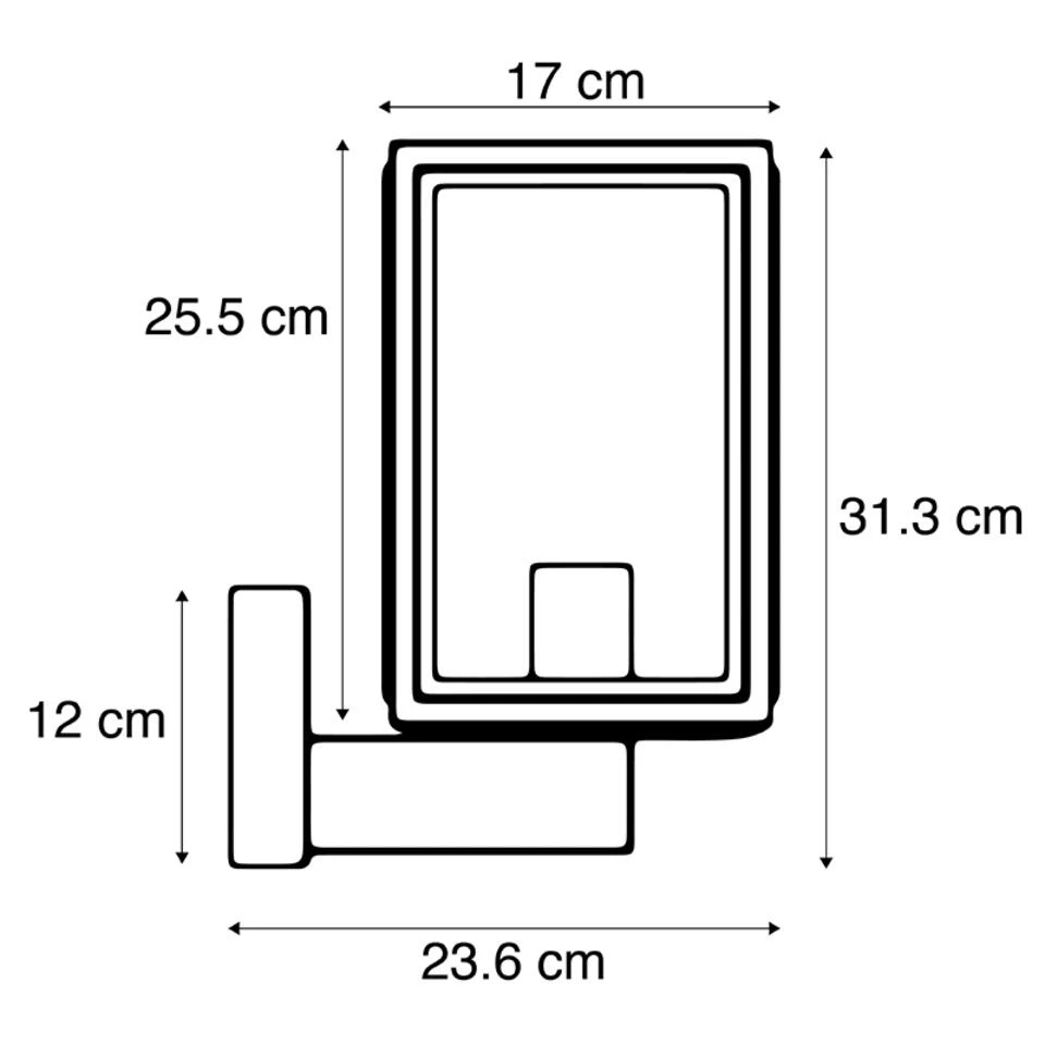 QAZQA Landelijke Wandlamp Zwart IP44 - Sutton Up 3 QAZQA Landelijke Wandlamp Zwart IP44 - Sutton Up - Afbeelding 3