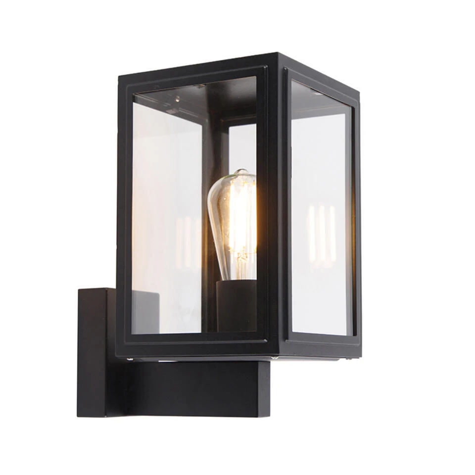 QAZQA Landelijke Wandlamp Zwart IP44 - Sutton Up 1 QAZQA Landelijke Wandlamp Zwart IP44 - Sutton Up