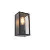 QAZQA IndustriÃ«le Wandlamp Zwart 26 Cm IP44 - Charlois