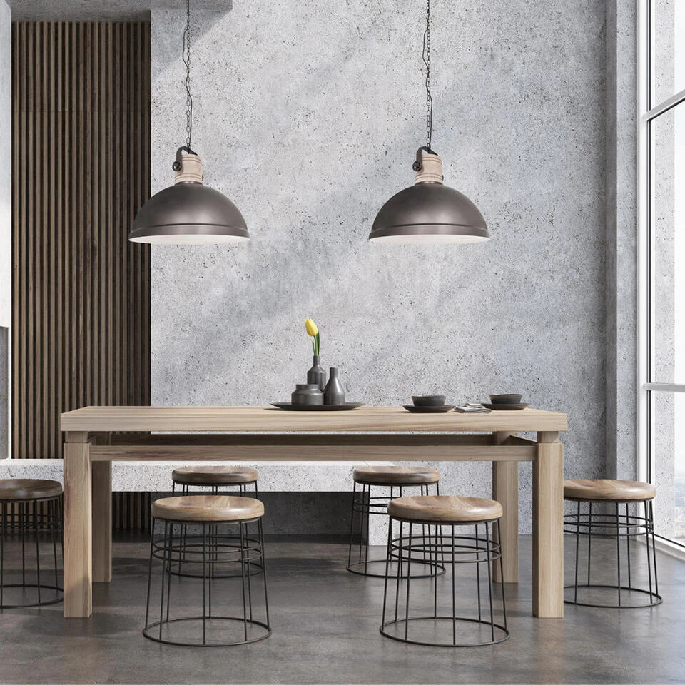 Mexlite Hanglamp - 1 Lichts - 50x170 Cm - Antraciet 3 Mexlite Hanglamp - 1 Lichts - 50x170 Cm - Antraciet - Afbeelding 3