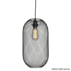 Mexlite Hanglamp - 1 Lichts - 20x160 Cm - Zwart