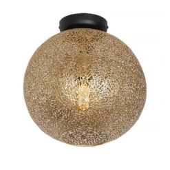 Freelight Plafondlamp Oro - 1 Lichts - 30 X30 Cm - Mat Goud