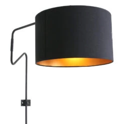 Anne Light & Home Wandlamp Anne - 1 Lichts - 100x70 Cm - Zwart -Leen Bakker 1000023340 0102