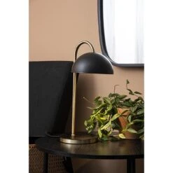 Leitmotiv Tafellamp Dome - IJzer Mat Zwart - 20x14x36,5cm -Leen Bakker 1000024805 0110