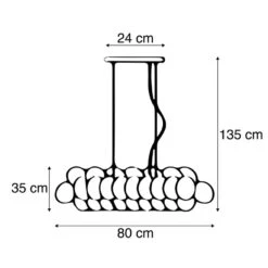 QAZQA Design Hanglamp Zwart Met Smoke Glas 8-lichts - Uvas 6 QAZQA Design Hanglamp Zwart Met Smoke Glas 8-lichts - Uvas -Leen Bakker 1000024869 0102
