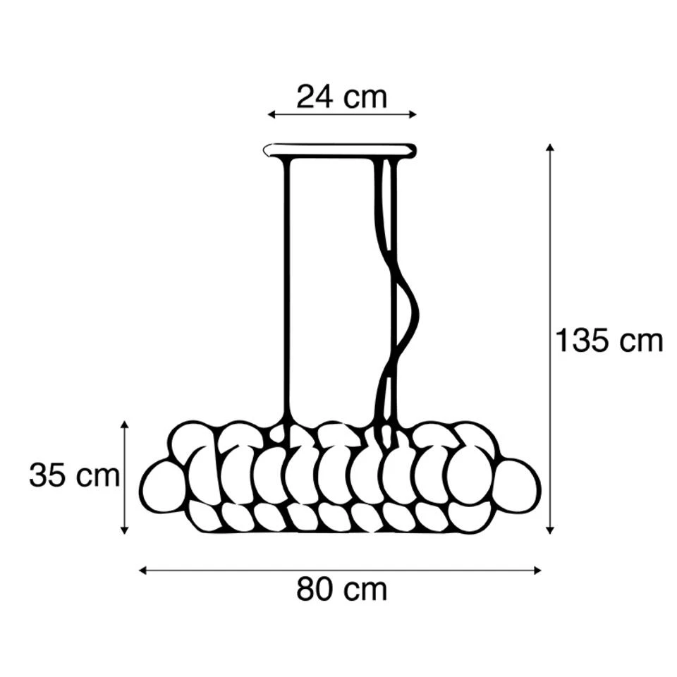 QAZQA Design Hanglamp Zwart Met Smoke Glas 8-lichts - Uvas 3 QAZQA Design Hanglamp Zwart Met Smoke Glas 8-lichts - Uvas - Afbeelding 3