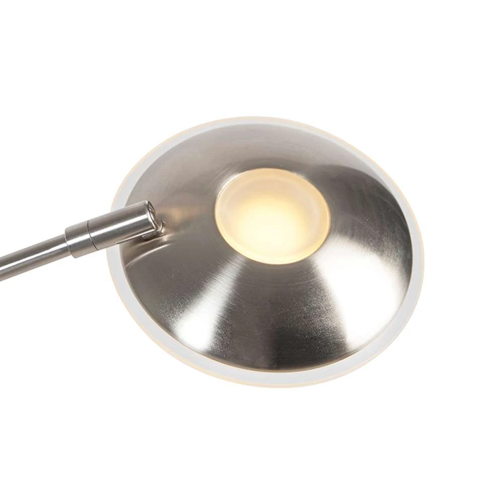QAZQA Moderne Vloerlamp Staal Incl. LED Met Leesarm - Ibiza 3 QAZQA Moderne Vloerlamp Staal Incl. LED Met Leesarm - Ibiza - Afbeelding 3
