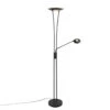 QAZQA Moderne Vloerlamp Zwart Incl. LED Met Leesarm - Ibiza