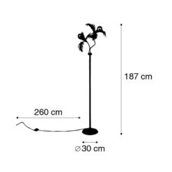 QAZQA Vintage Vloerlamp Goud 2-lichts - Botanica -Leen Bakker 1000024905 0102