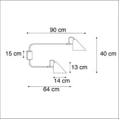 QAZQA Design Wandlamp Zwart 2-lichts Verstelbaar - Lune -Leen Bakker 1000024930 0102