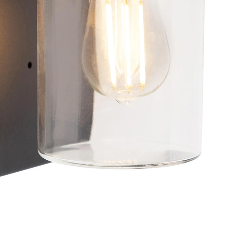 QAZQA Moderne Buitenwandlamp RVS Zwart IP44 - Jarra 2 QAZQA Moderne Buitenwandlamp RVS Zwart IP44 - Jarra - Afbeelding 2