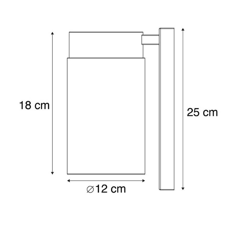 QAZQA Moderne Buitenwandlamp RVS Zwart IP44 - Jarra 3 QAZQA Moderne Buitenwandlamp RVS Zwart IP44 - Jarra - Afbeelding 3