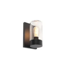 QAZQA Moderne Buitenwandlamp RVS Zwart IP44 - Jarra 7 QAZQA Moderne Buitenwandlamp RVS Zwart IP44 - Jarra -Leen Bakker 1000024931 0103