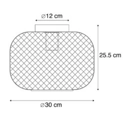 QAZQA Moderne Zwart Met Gouden Plafondlamp - Bliss Mesh -Leen Bakker 1000025181 0102