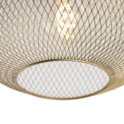 QAZQA Moderne Zwart Met Gouden Plafondlamp - Bliss Mesh -Leen Bakker 1000025181 0103