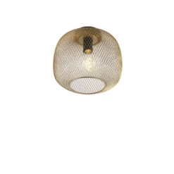 QAZQA Moderne Zwart Met Gouden Plafondlamp - Bliss Mesh
