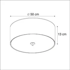 QAZQA Landelijke Plafondlamp Wit 50 Cm - Drum Jute -Leen Bakker 1000025183 0102