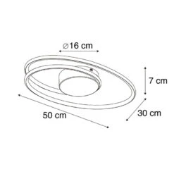 QAZQA Design Plafondlamp Goud Incl. LED 3 Staps Dimbaar - Rowan -Leen Bakker 1000025186 0102