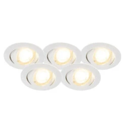 QAZQA Set Van 5 Inbouwspots Wit Incl. LED 3-staps Dimbaar - Mio