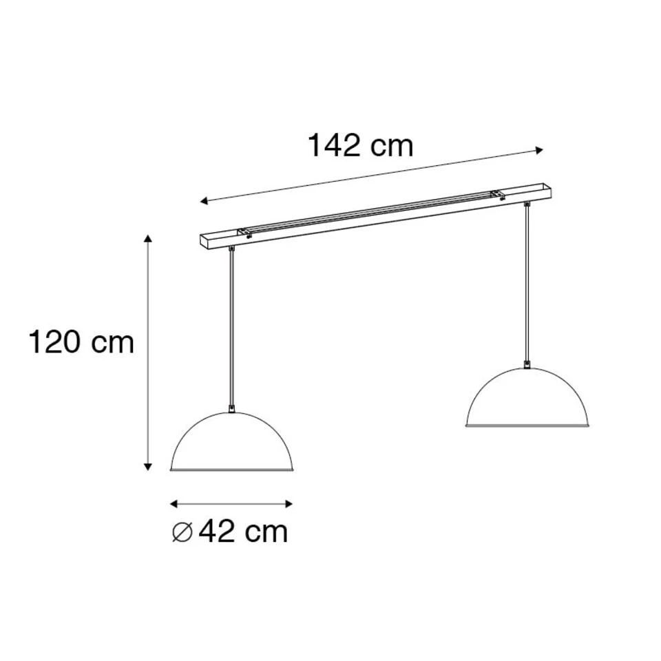 QAZQA Industriële Hanglamp Zwart Met Goud 2-lichts - Magnax 3 QAZQA Industriële Hanglamp Zwart Met Goud 2-lichts - Magnax - Afbeelding 3