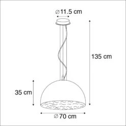 QAZQA Moderne Hanglamp Wit 70 Cm - Magna -Leen Bakker 1000031843 0102