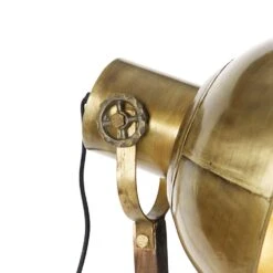 QAZQA Industriële Vloerlamp Brons Met Hout - Mangoes -Leen Bakker 1000031862 0102