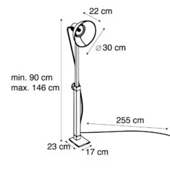 QAZQA Industriële Vloerlamp Brons Met Hout - Mangoes -Leen Bakker 1000031862 0103
