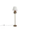 QAZQA Vintage Vloerlamp Goud Met Plisse Kap Wit 45 Cm - Botanica