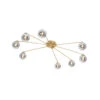 QAZQA Moderne Plafondlamp Goud 8-lichts Met Smoke Glas - Athens