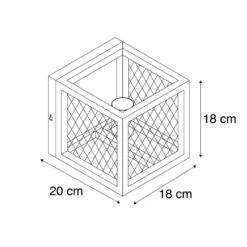QAZQA IndustriÃ«le Wandlamp Zwart - Cage Mesh -Leen Bakker 1000036032 0102