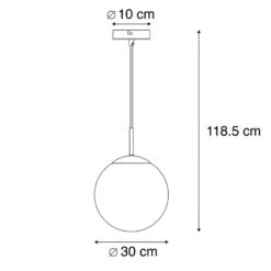 QAZQA Art Deco Hanglamp Zwart Met Smoke Glas 1-lichts - Pallon -Leen Bakker 1000039515 0102