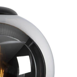 QAZQA Art Deco Hanglamp Zwart Met Smoke Glas 1-lichts - Pallon -Leen Bakker 1000039515 0103