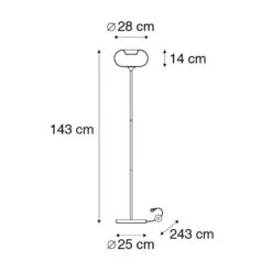 QAZQA Art Deco Vloerlamp Zwart Met Smoke Glas - Busa -Leen Bakker 1000039544 0102