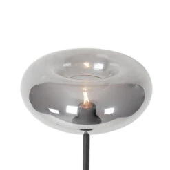 QAZQA Art Deco Vloerlamp Zwart Met Smoke Glas - Busa -Leen Bakker 1000039544 0103