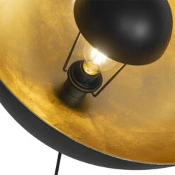 QAZQA Vloerlamp Zwart Met Goud 51 Cm Verstelbaar Tripod - Magnax -Leen Bakker 1000039549 0103