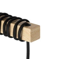 QAZQA Landelijke Vloerlamp Zwart Met Hout 2-lichts - Chon -Leen Bakker 1000039553 0103