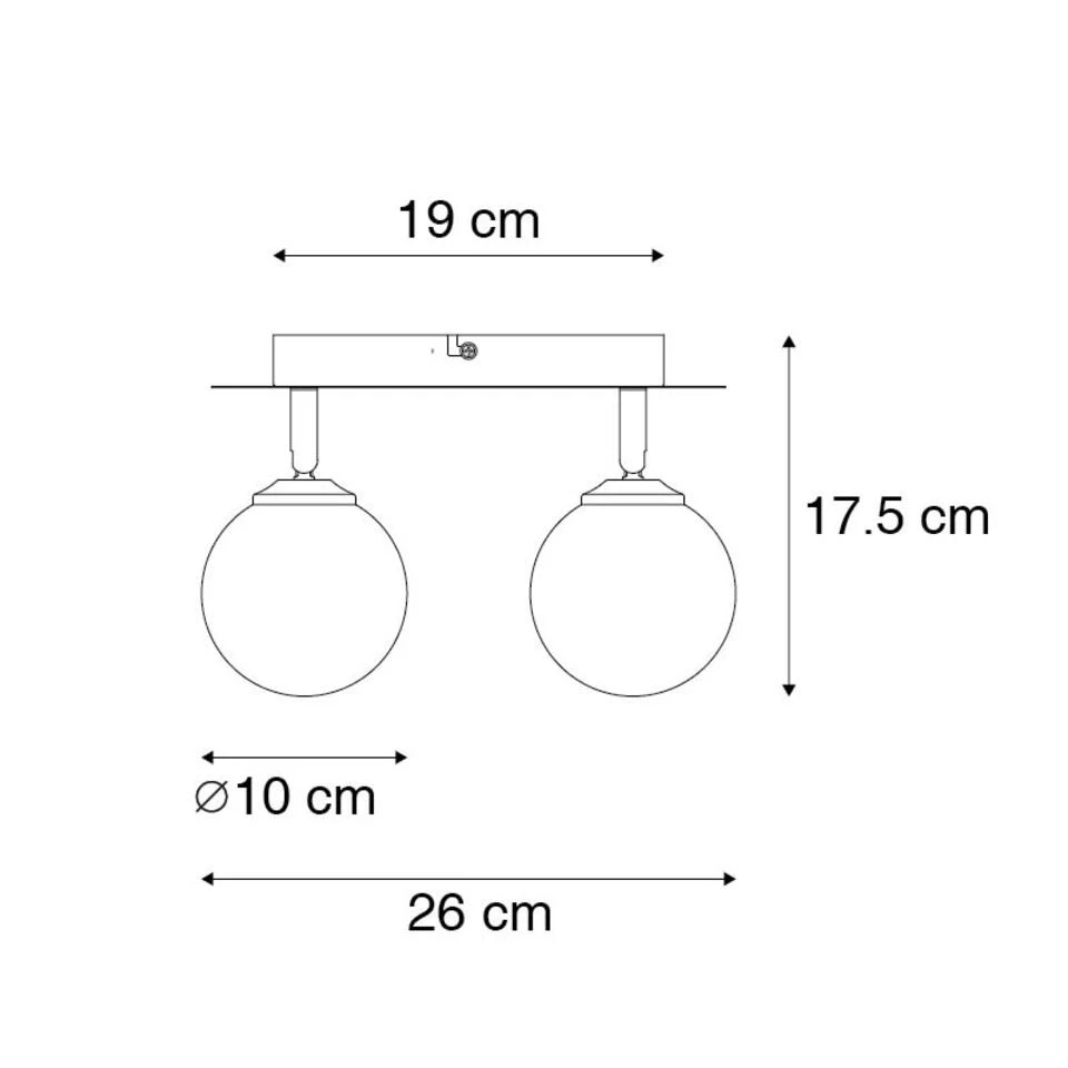 QAZQA Moderne Spot Zwart Met Smoke Glass 2-lichts - Athens 3 QAZQA Moderne Spot Zwart Met Smoke Glass 2-lichts - Athens - Afbeelding 3