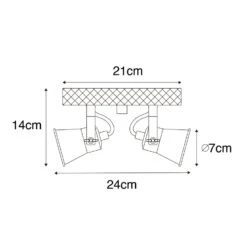 QAZQA Landelijke Spot Zwart Met Hout 2-lichts Verstelbaar - Jelle -Leen Bakker 1000039598 0102