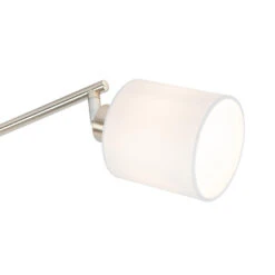 QAZQA Plafondspot Staal Met Witte Kap 4-lichts Verstelbaar - Hetta -Leen Bakker 1000043906 0103