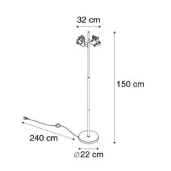 QAZQA Industriële Vloerlamp Antraciet 2-lichts - Suplux 6 QAZQA Industriële Vloerlamp Antraciet 2-lichts - Suplux -Leen Bakker 1000044170 0102