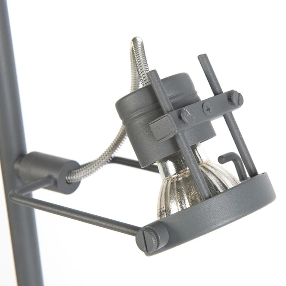 QAZQA Industriële Vloerlamp Antraciet 2-lichts - Suplux 4 QAZQA Industriële Vloerlamp Antraciet 2-lichts - Suplux - Afbeelding 4