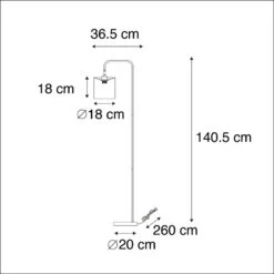 QAZQA Moderne Vloerlamp Wit - Lofty -Leen Bakker 1000044186 0102