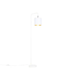 QAZQA Moderne Vloerlamp Wit - Lofty