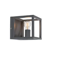 QAZQA Wandlamp Cage 1 Grijs