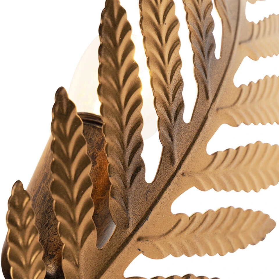 QAZQA Vintage Wandlamp Goud - Botanica 2 QAZQA Vintage Wandlamp Goud - Botanica - Afbeelding 2