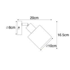 QAZQA Moderne Wandlamp Staal Met Witte Kap Verstelbaar - Hetta -Leen Bakker 1000044215 0102