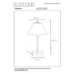 Lucide TOUCH Tafellamp - Mat Chroom 7 Lucide TOUCH Tafellamp - Mat Chroom -Leen Bakker 1000044774 0103