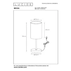 Lucide MODA Tafellamp - Wit 7 Lucide MODA Tafellamp - Wit -Leen Bakker 1000044780 0103